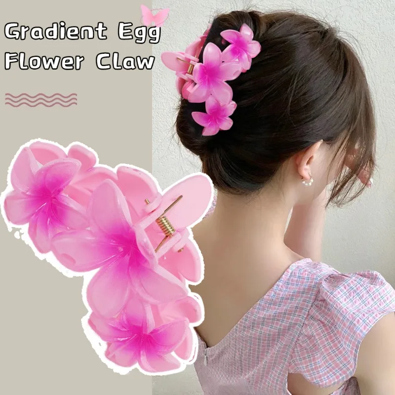 New Egg Large Flowers Hair Claws Candy Cororful Hairpin Girls Seaside Vacation Hair Accessories Fashion Back of Head Shark Clip