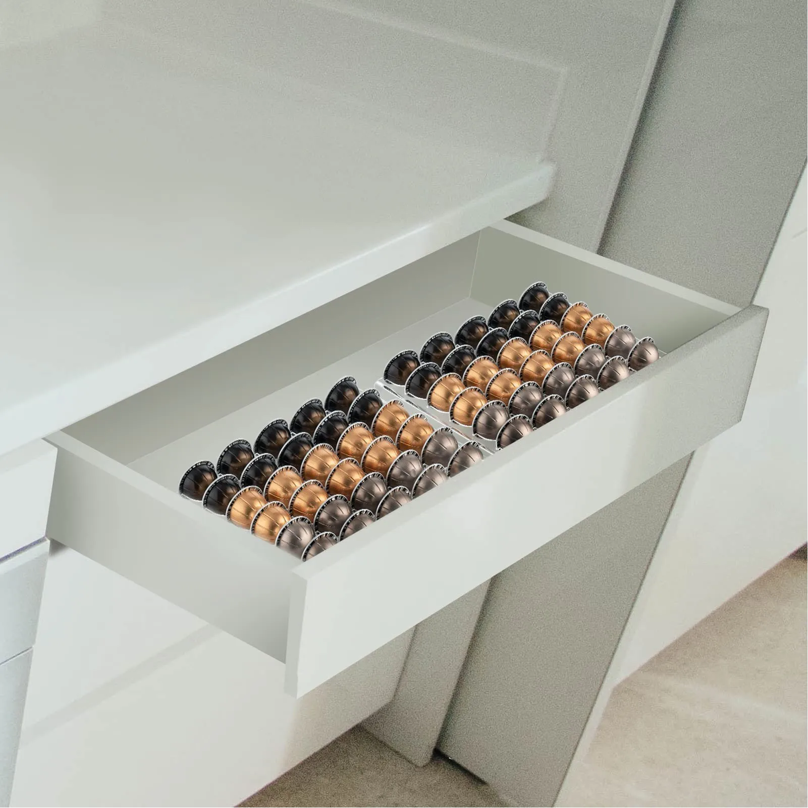 ZK30 Capsule Holder Under Drawer Storage Tray Coffee Capsule Holder For 25 Capsules For Vertuoline