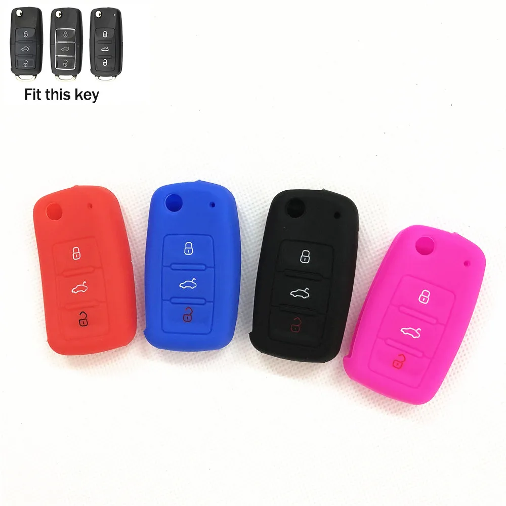 Silicone Car Key Cover Case For Skoda Octavia Yeti Roomster Fabia Rapid Superb KODIAQ Citigo KAMIQ KAROQ SCALA