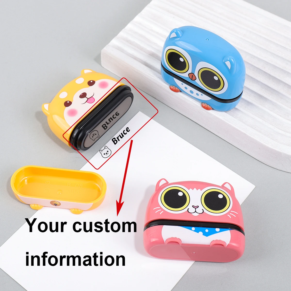Custom Name Stamp Personalized Text Seal For Clothing Label Kindergarten Waterproof Ink Reusable Customized Signature Stamp