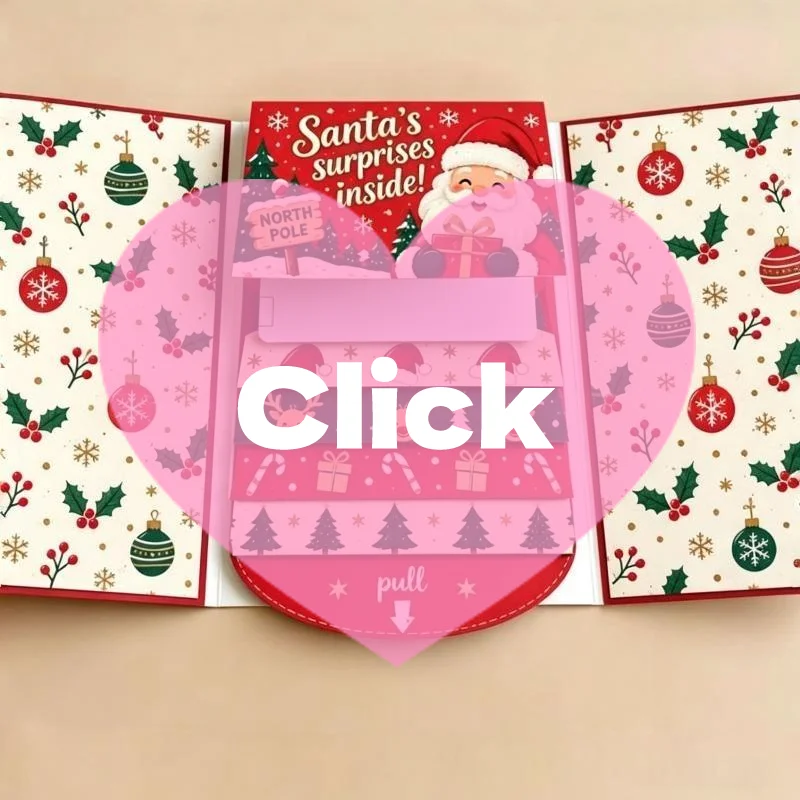 Handmade Christmas Gift Card Holder Book Waterfall DIY Surprise Cards With Envelope Pull-out Design Merry Xmas Gift Card Book