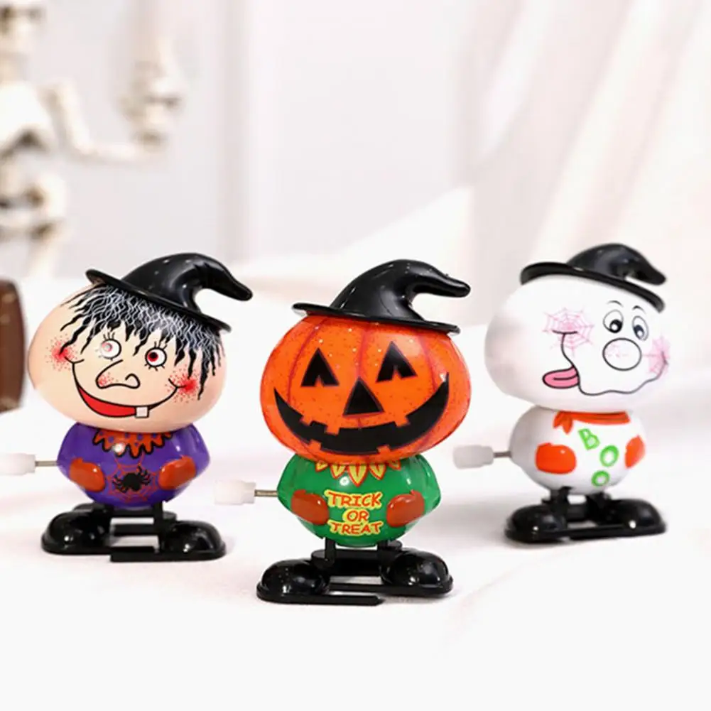 雪だるま時計じかけのおもちゃ不気味なハロウィーンゼンマイカボチャのおもちゃ幼児用漫画魔女雪だるま黒猫ウォーキングおもちゃ男の子用
