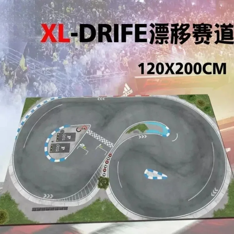 RC Drift Racing Track Floor Mat, High‑Slide Simulation Runway for 1:24 & 1:43 Hobby Mini Model Vehicles