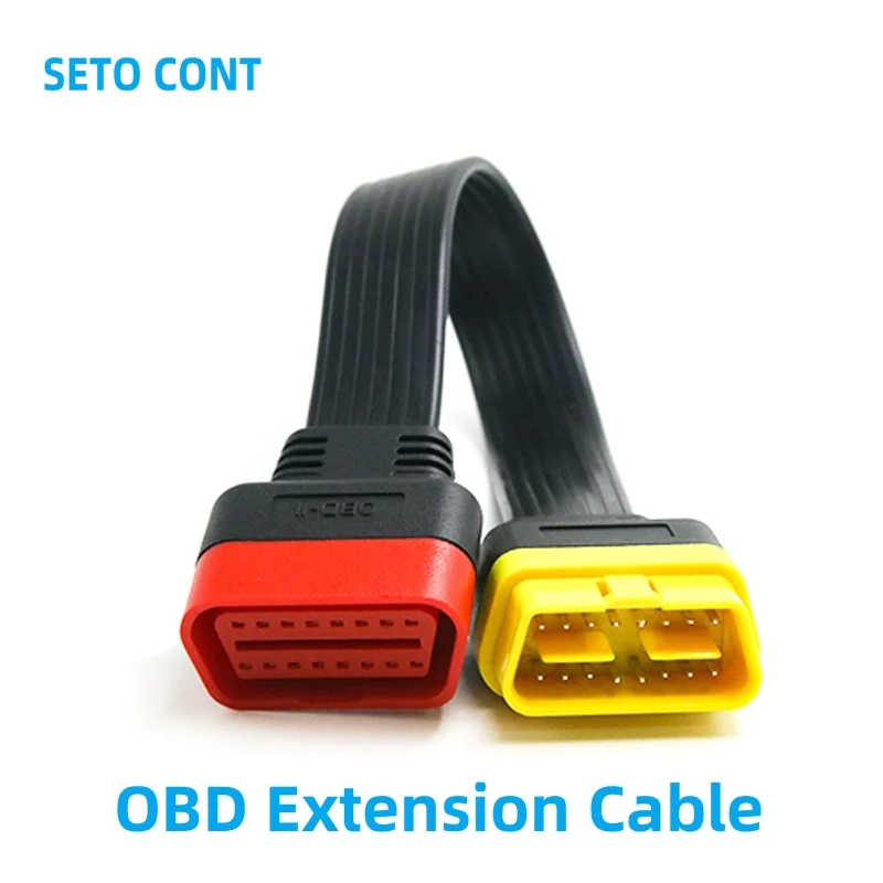 J1962 OBD Extension Cable X431 Flat Ribbon Full 16 Pin Male to Female Auto Diagnostic Adapter 36 CM for Thinkdiag or Easydiag