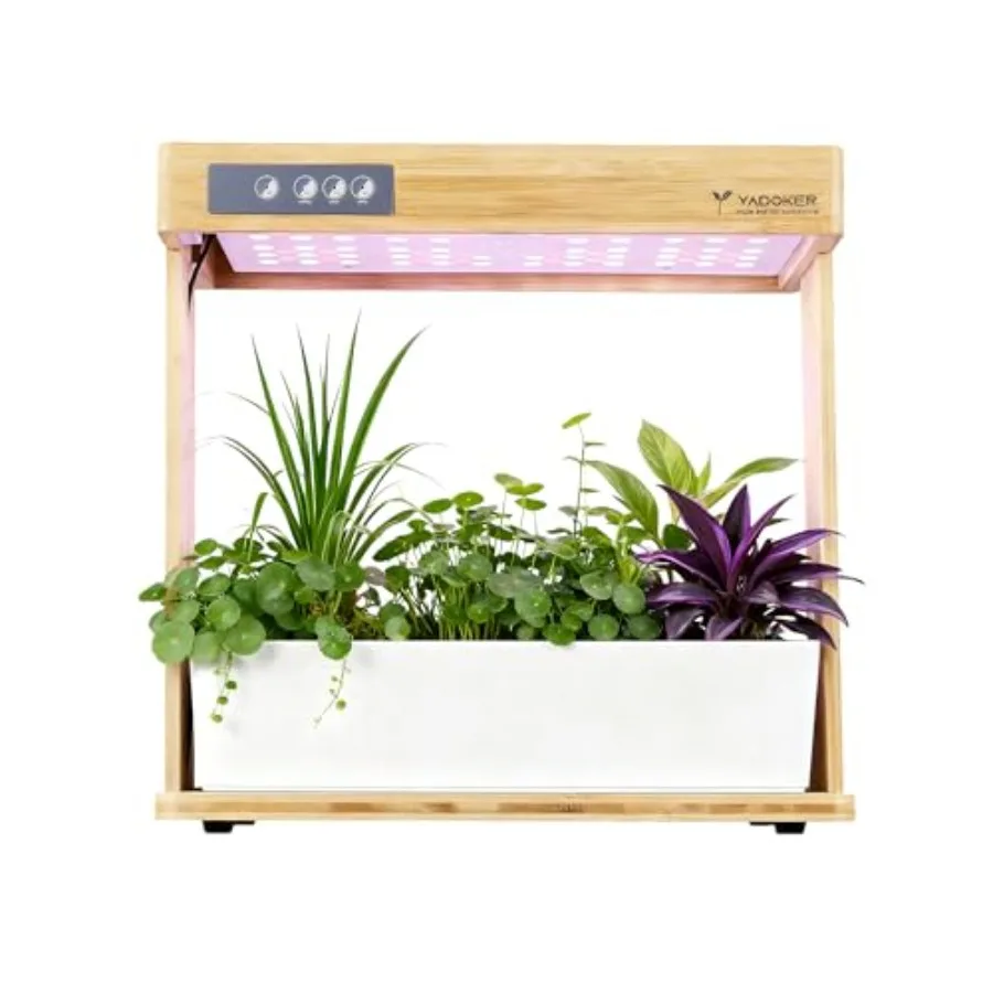 

Indoor Hydroponic Garden System 8 Pods Smart Growing Kit with LED Grow Light Automatic Timer Pump System 3.5L Water Tan