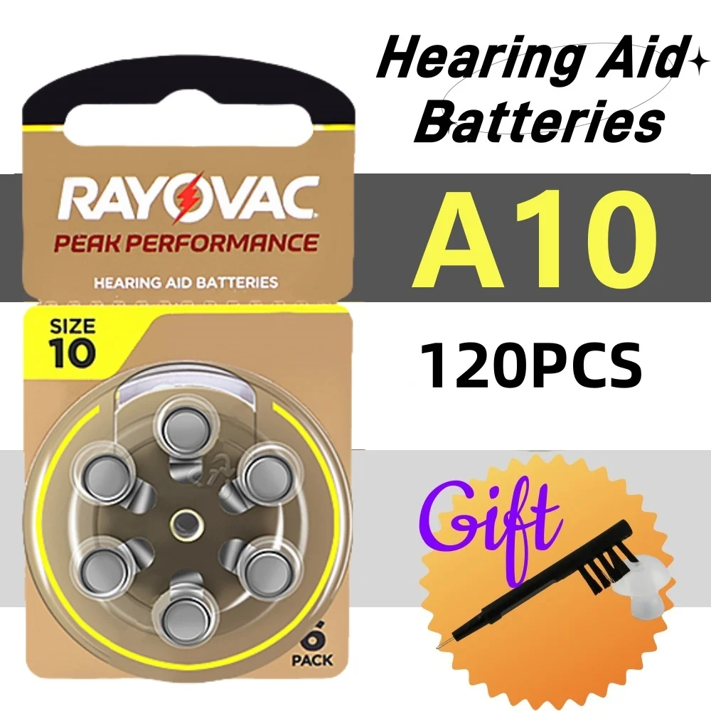 

Hearing Aid Battery 120 PCS RAYOVAC Peak A10 13 312 675 Zinc Air Batteries For BTE CIC RIC OE Hearing Aids