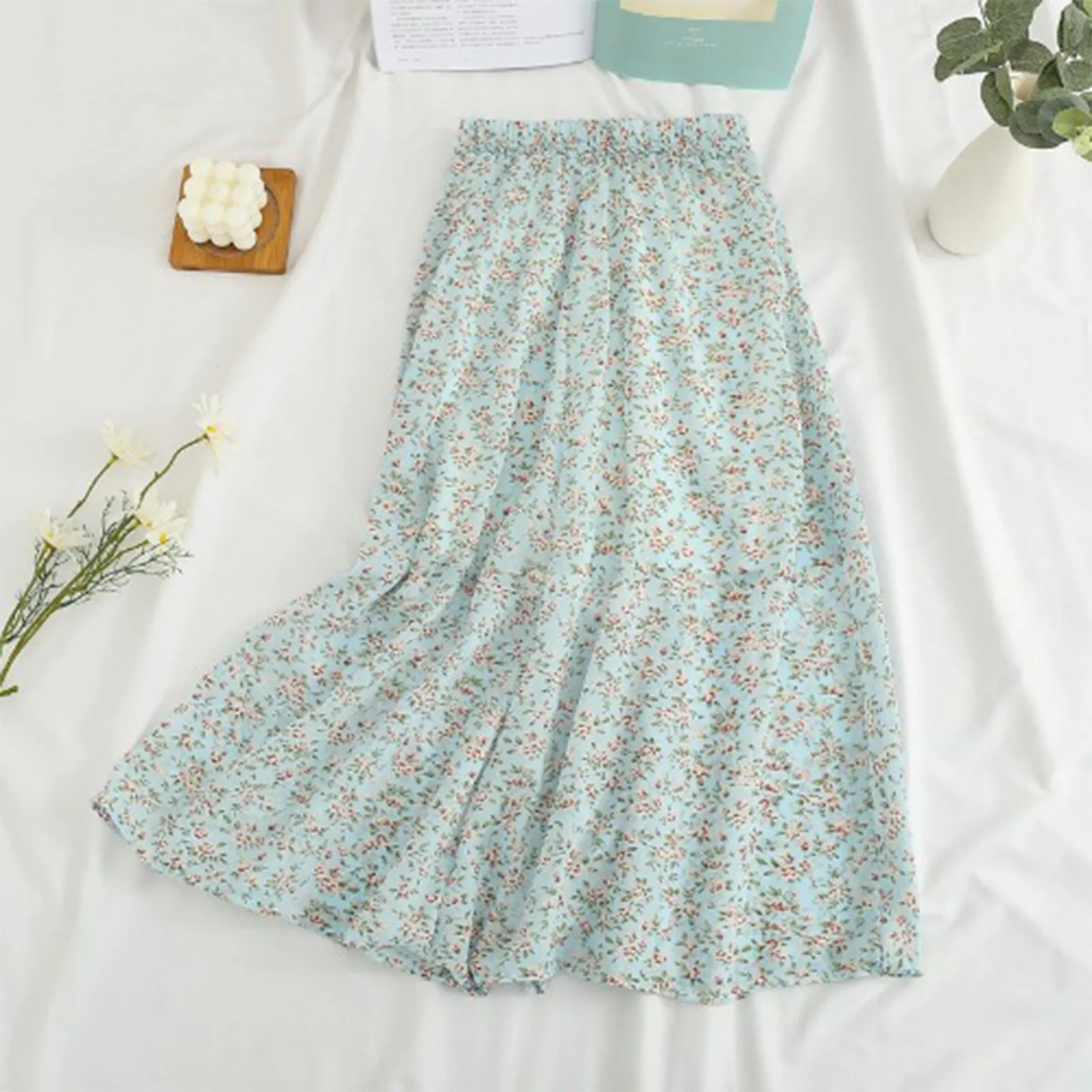 Women\'s Skirt Fashion Boho Vintage Floral Print Spring And Summer Casual Retro Temperament Skirt High Waist A Line Maxi Skirts