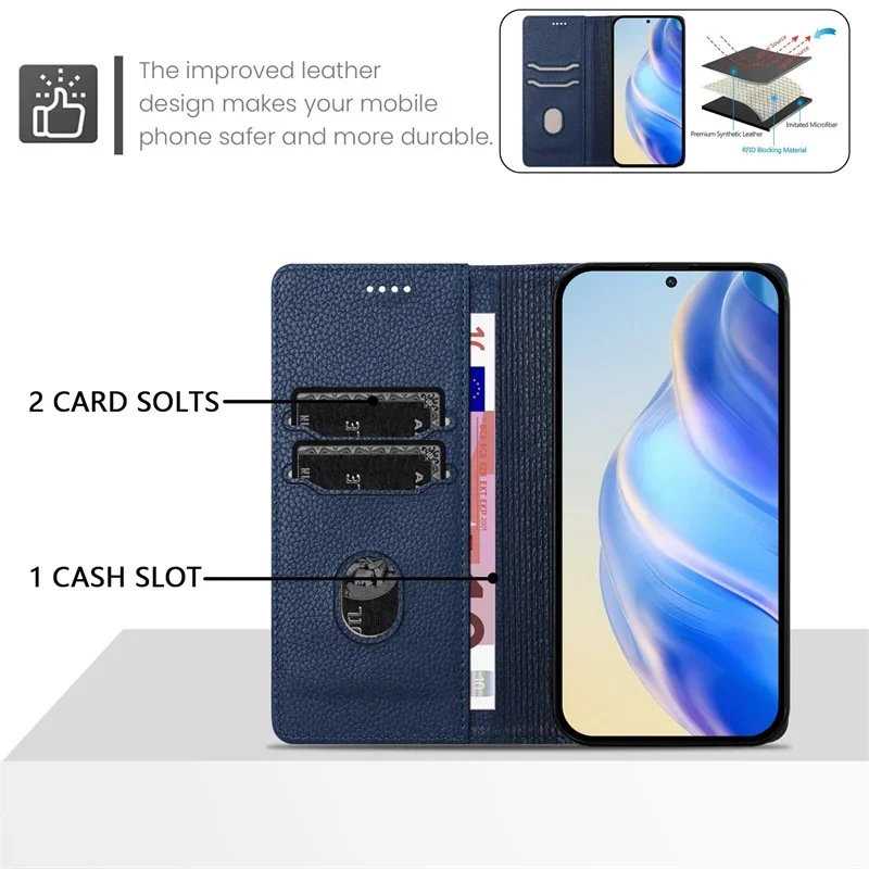 POCO X6 Neo Luxury Magnetic Wallet Case for Xiomi Xiaomi Poco M6 Plus F6 X5 F5 X6 Pro X3 NFC Leather Card Slot Phone Cover Funda