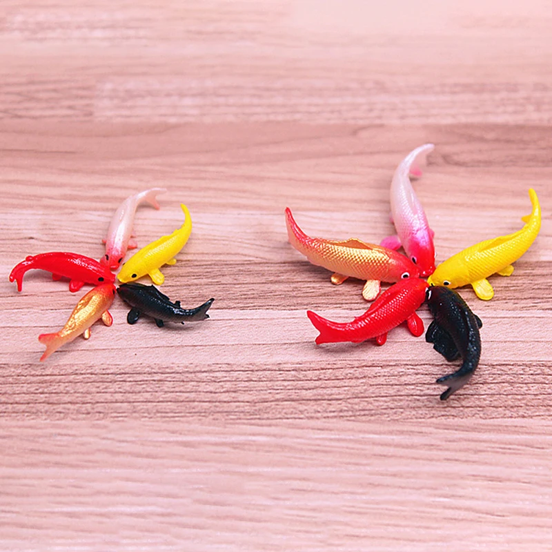 1x DollHouse Miniature Fish Model Mini Simulation Koi Carp Goldfish Fish Tank Decor Kids Play House Toy Micro Landscape Ornament