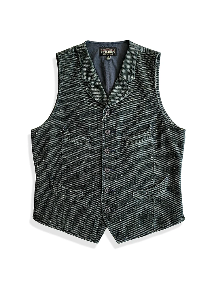 

Men's Amekaji Wear Clothes -Fitting Suit Collar Waistcoat American Retro Casual Good Quality