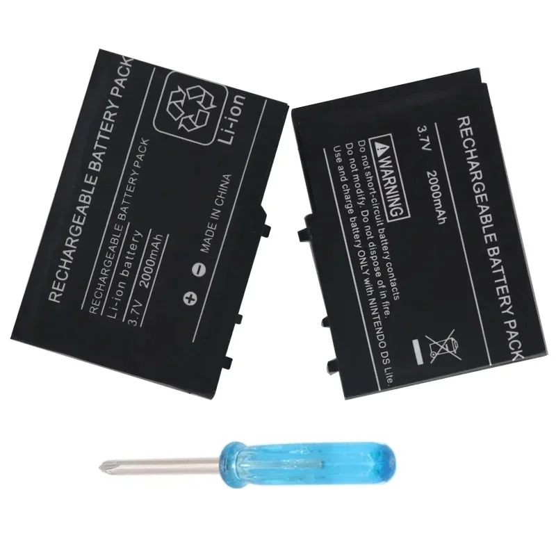 PURFIELD OSTENT 2000mAh 3.7V Bateria de lítio recarregável + kit de ferramentas para Nintendo DSL NDS Lite Gamepad Bateria de substituição