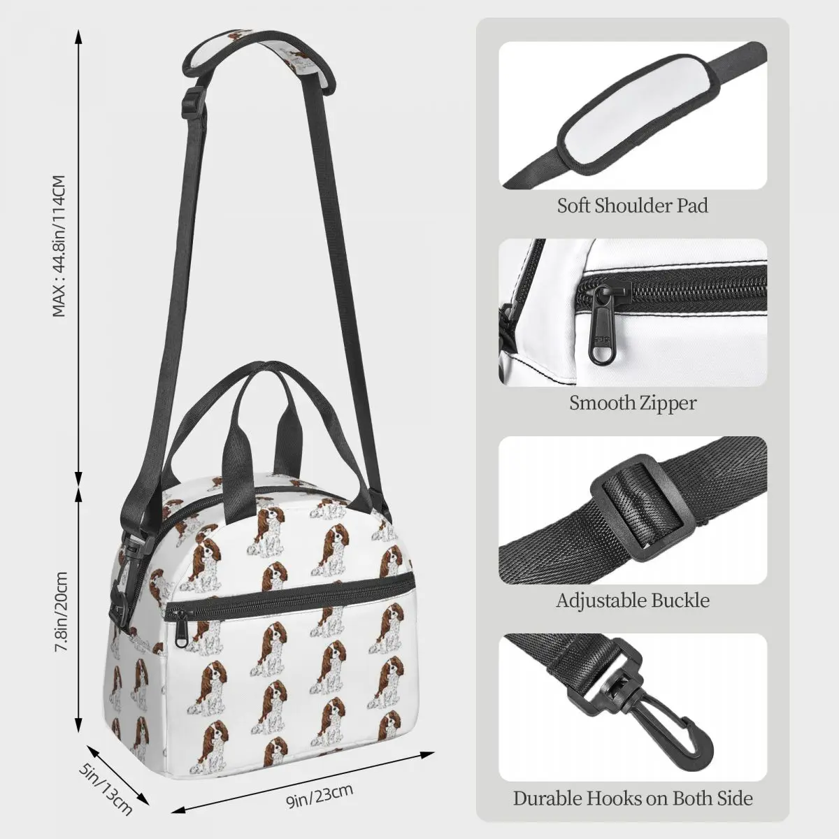 Cavalier King Charles Spaniel - Blenheim Insulated Lunch Bag for Kids School Cooler Thermal Box Tote Portable Lunch Boxes
