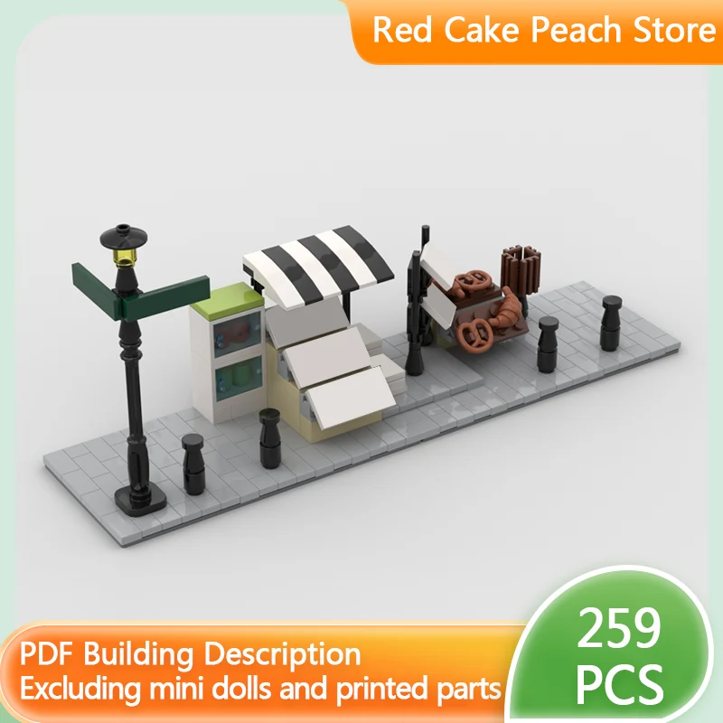 

City Street View Model MOC Building Bricks Corner Newsstand Modular Technology Children Holiday Gifts Assemble Toys Suit