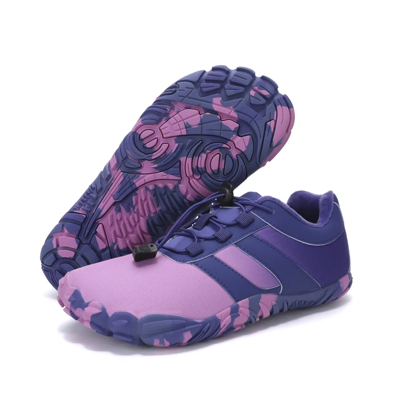

Winter Men's Five-Finger Cotton Shoes Low-Top Fleece-Lined Casual Hiking Shoes Wide Version Barefoot Shoes Leisure Snow Boots