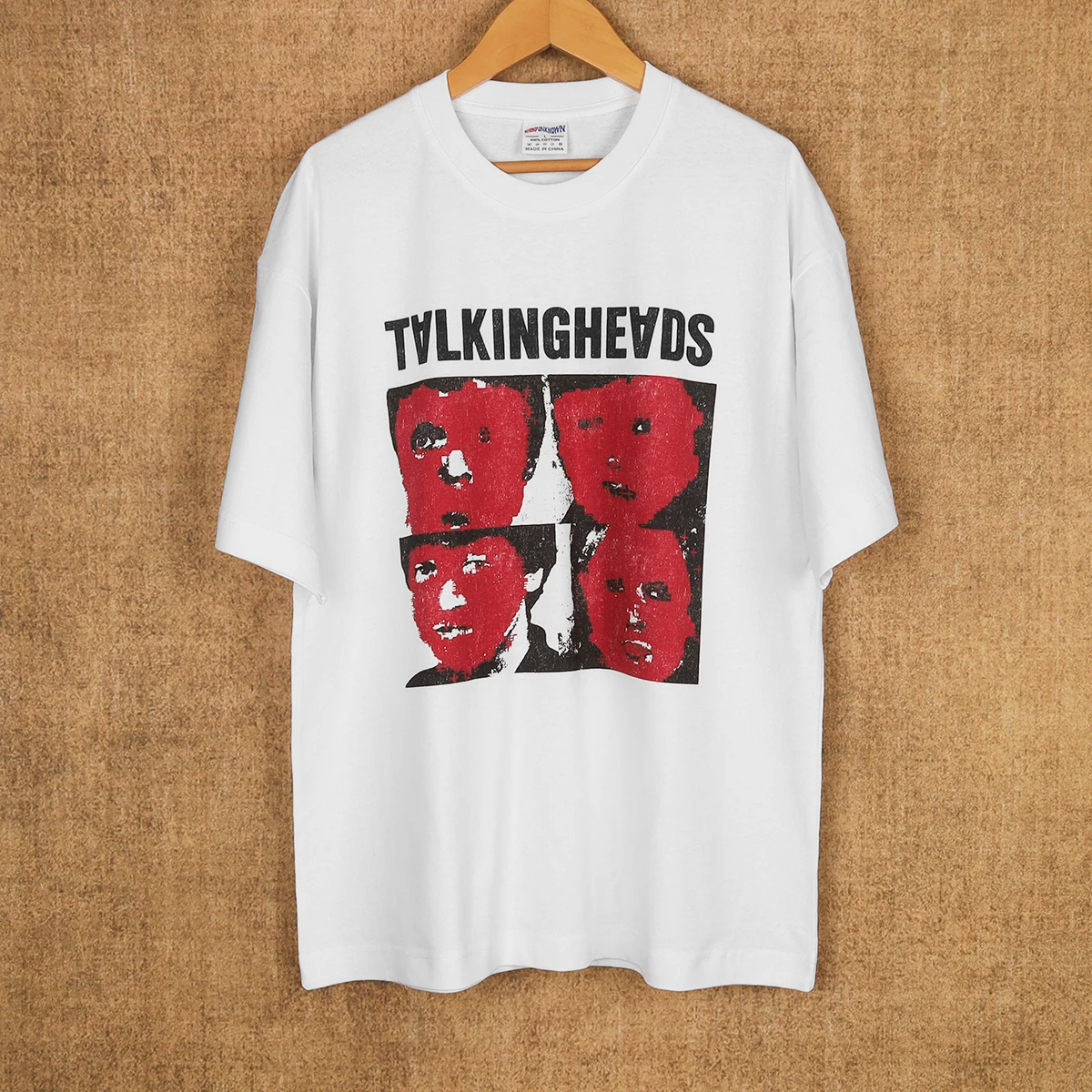 トーキングヘッズ-tシャツ-レメインインライト-80s-ロックバンド-ミュージック-レト-コットン-メンズ-トップス-衣類-グラフィック-コットン-半袖シャツ