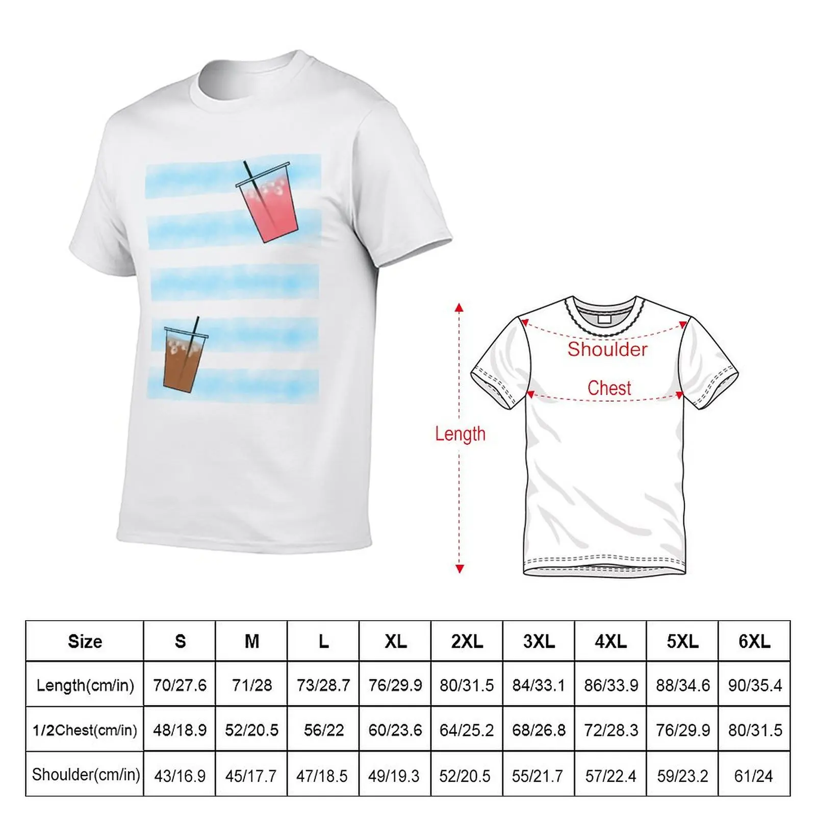 Iced Coffee & Pink Milk T-shirt Aesthetic clothing graphics quick drying tees oversized t shirt men