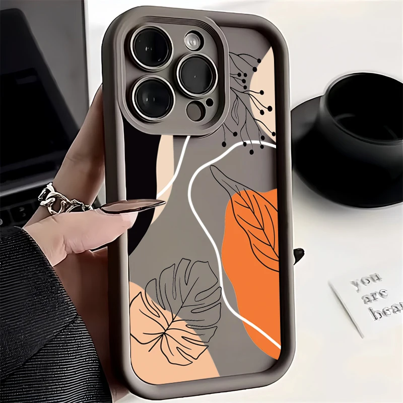 Case For Xiaomi 14 Cases Poco X6 Case Premium Feeling Leaf Case For Xiaomi Mi 13 12 11 Lite 13T 12T Poco M6 X5 F5 Pro C65 Cover