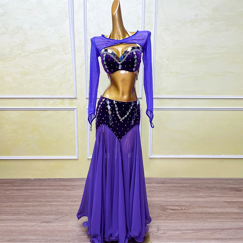 Women BellyDance Performance Costumes Adult Female Advanced Sexy Oriental Belly Dance Professional Competition Cothing Set