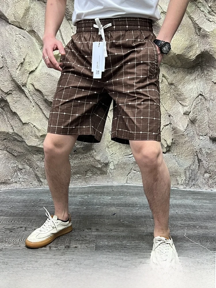 

Мужские уличные брюки в клетку в стиле ретро, новые летние хлопковые дышащие повседневные брюки с талией, свободный крой, прямые брюки