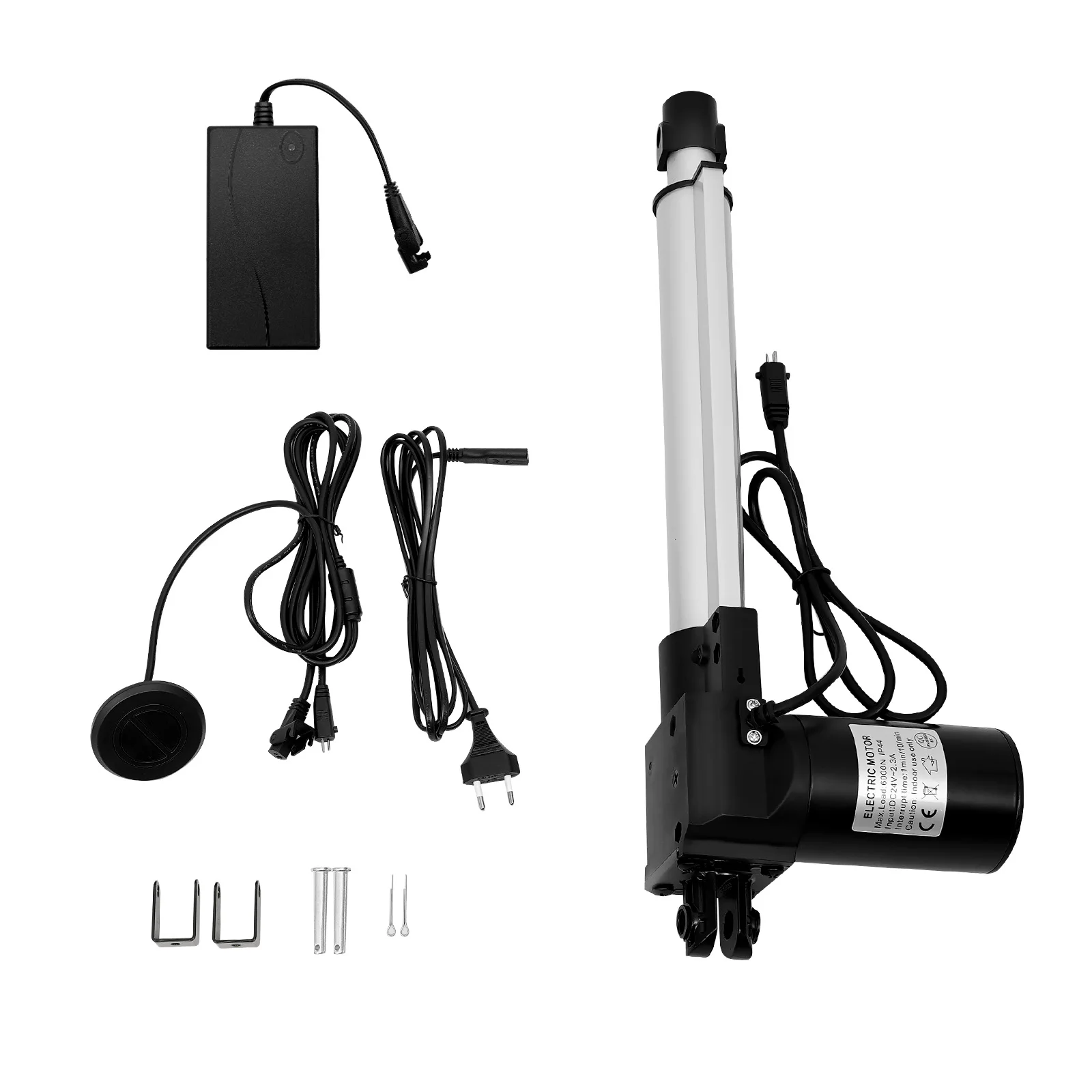 Actionneur linéaire électrique 230mm 6000N, Kit d'actionneur de moteur de remplacement inclinable 38-61cm pro DC 24V pour l'amélioration de l'habitat