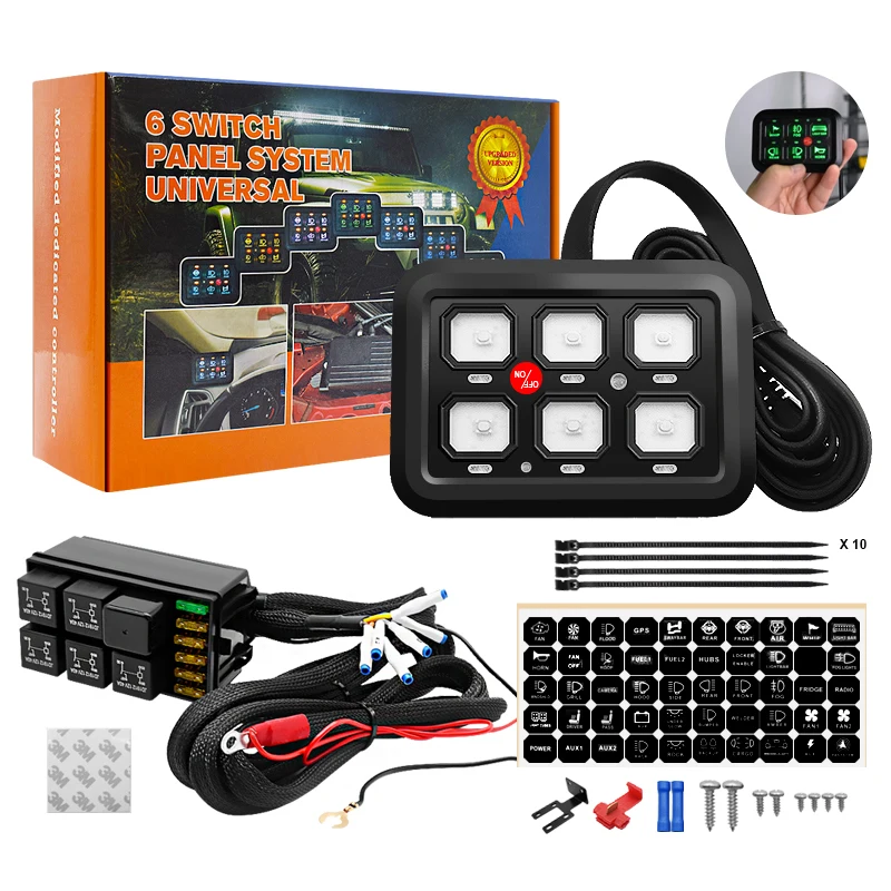 Carro Universal Conduziu a Luz Gang Interruptor do Painel em Fora Sistema de Energia Controle Fundido Relé Eletrônico para Jeep Wrangler Utv Barco