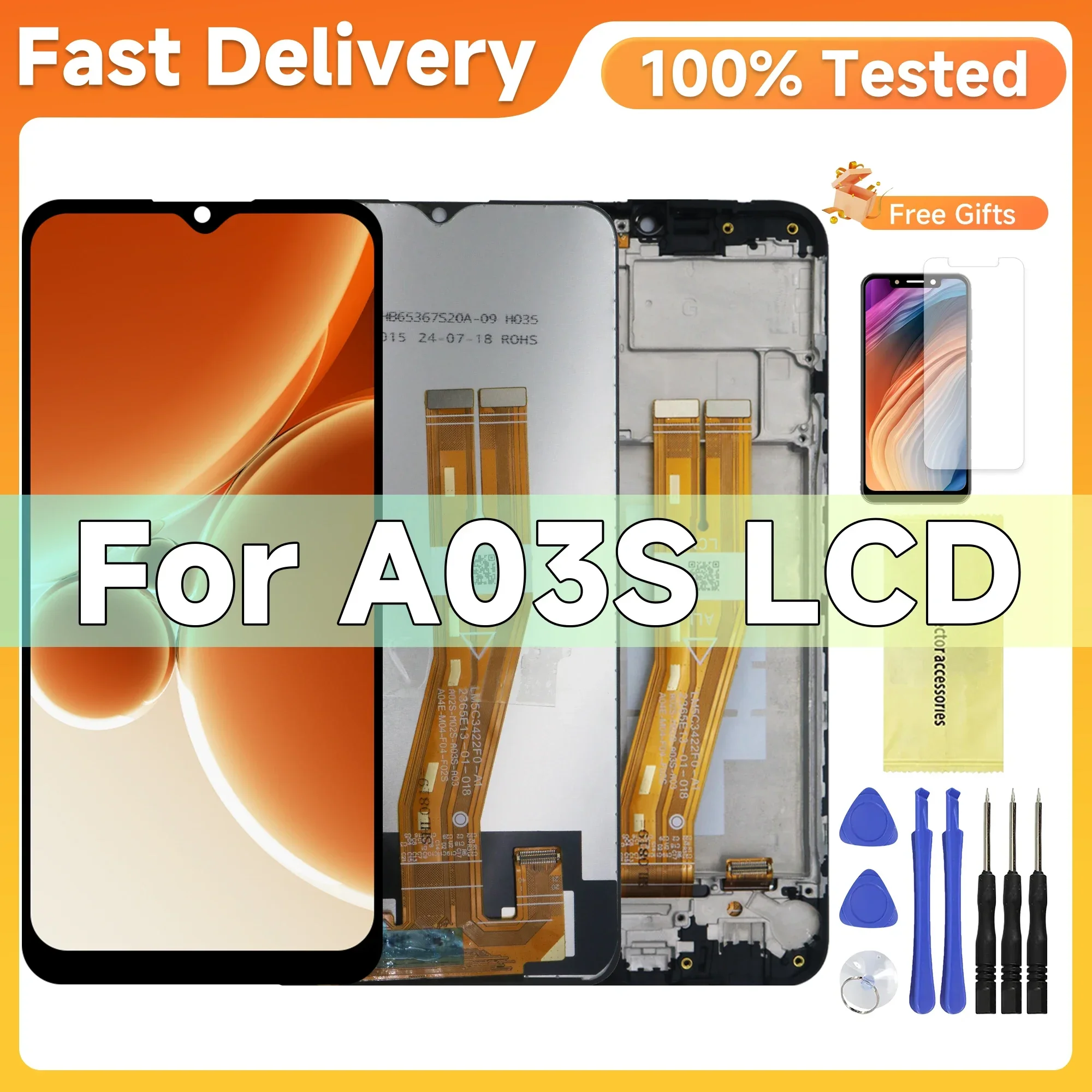 A03S 6.5 ''สําหรับ Samsung สําหรับ A037F A037M A037G A037U A037W จอแสดงผล LCD Touch Screen Digitizer Assembly เปลี่ยน