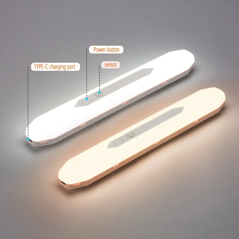 Xiaomi Night Light Led With Motion Sensor Usb Rechargeable Detector Wall Lamp With Battery 2600mAh Stepless Dimming For Bedroom