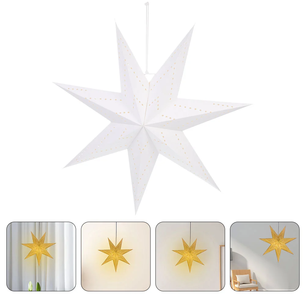 Paper Lampshade Star Lantern Cover Hanging Hollowed Christmas Decor Pendant Light Household