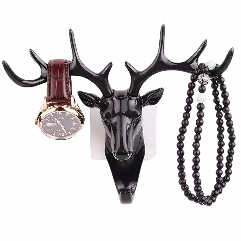 Deer Head Universal Antler Hook Strong Wall Hanger For Clothes Bag Hat Towel Scarf Key Bathroom Home Decoration Accessories Rack