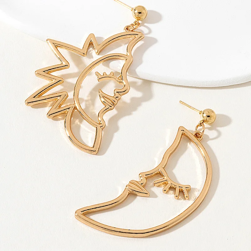 Boucles d'Oreilles Créatives en Forme de Croissant pour Femme, Version Coréenne, Tendance, Filet, Rouge, Ins, Escales Froides, Design, Smiley