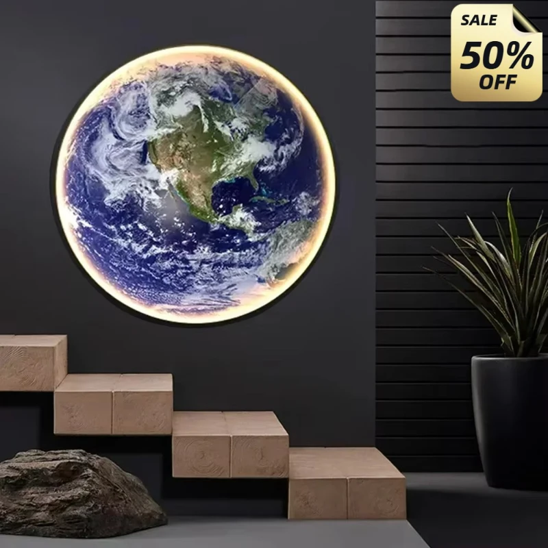 

2025 Modern Wall Lamps LED Moon Earth Ceiling Light for Bedroom Dining Room Corridor Stairway Aisle Office Indoor Light Lustre