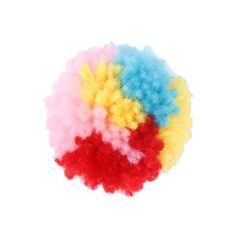 Lustiges Katzenspielzeug, bunter Wollball, interaktive Langeweile, Linderung, Kätzchenspielzeug, Jagen, Indoor-Spielen, Plüschbälle, Heimtierbedarf – Detail 3