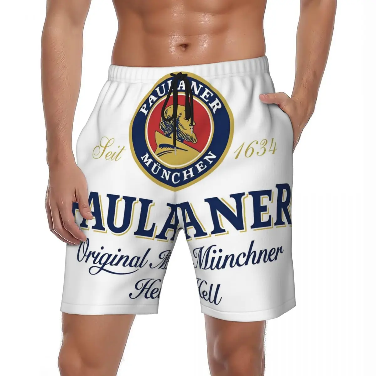 Paulaner Spezi Board Shorts Summer Germany Soda Drink Casual Beach Shorts Man Sports Fitness Quick Dry Pattern Swimming Trunks
