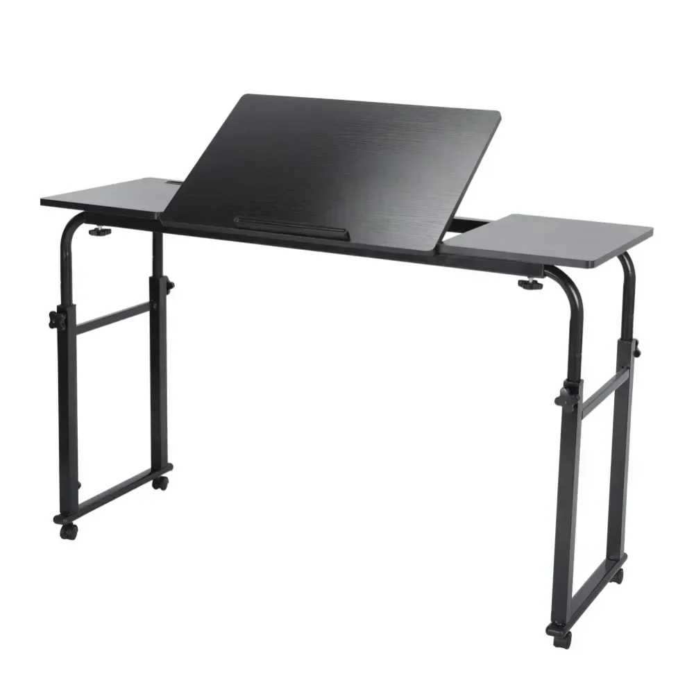 Adjustable Laptop Cart Mobile Computer Desk Overbed Writing Table with Wheels