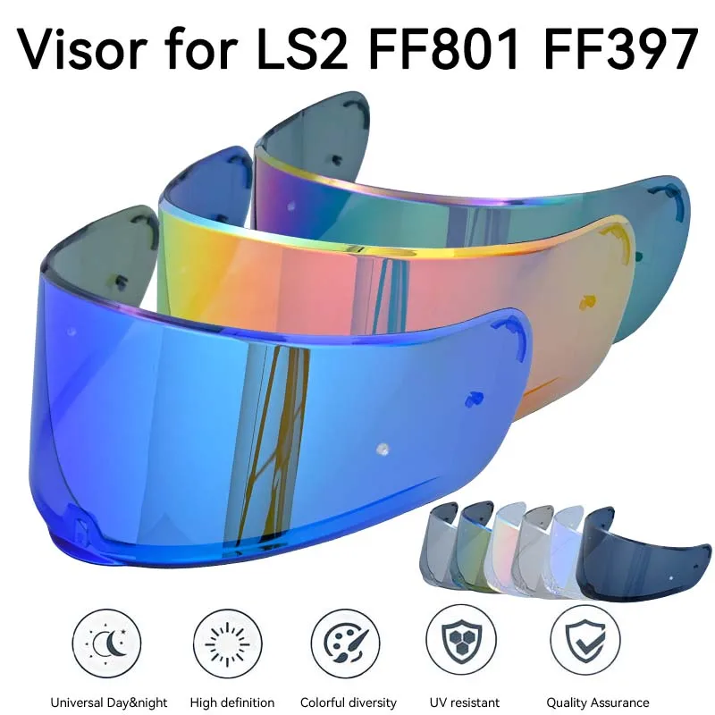 

LS2 FF397 FF801 Motorcycle Helmet Visor Clear Dark Smoke Multicolour Silver Shield Vizard Suitable for Ls2 VECTOR Helmets Lens