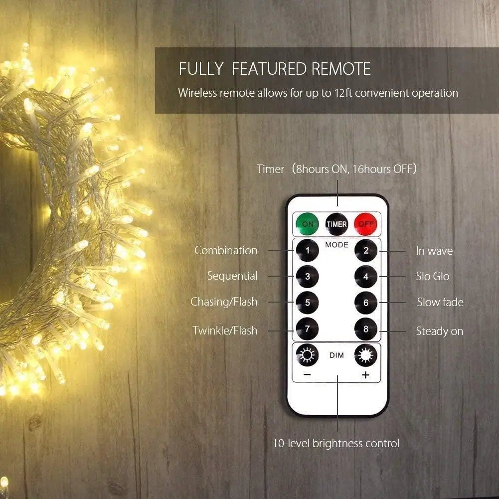 USB12M100LED Ball Garland Lights Fairy String Outdoor Lamp Home Room Christmas Holiday Wedding Party Lights Decoration