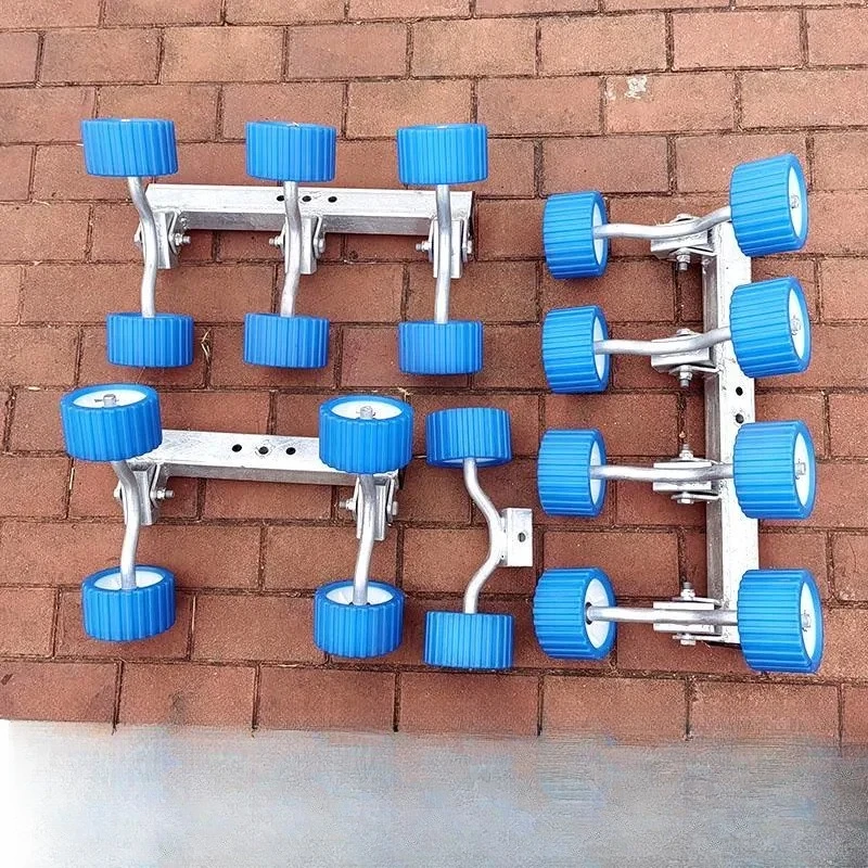 Marine Yacht Trailer Roller Set 4 6 8 Heads Blue Support Wheel Bracket Boat Trailer Accessories Heavy Duty Keel Rollers Guide