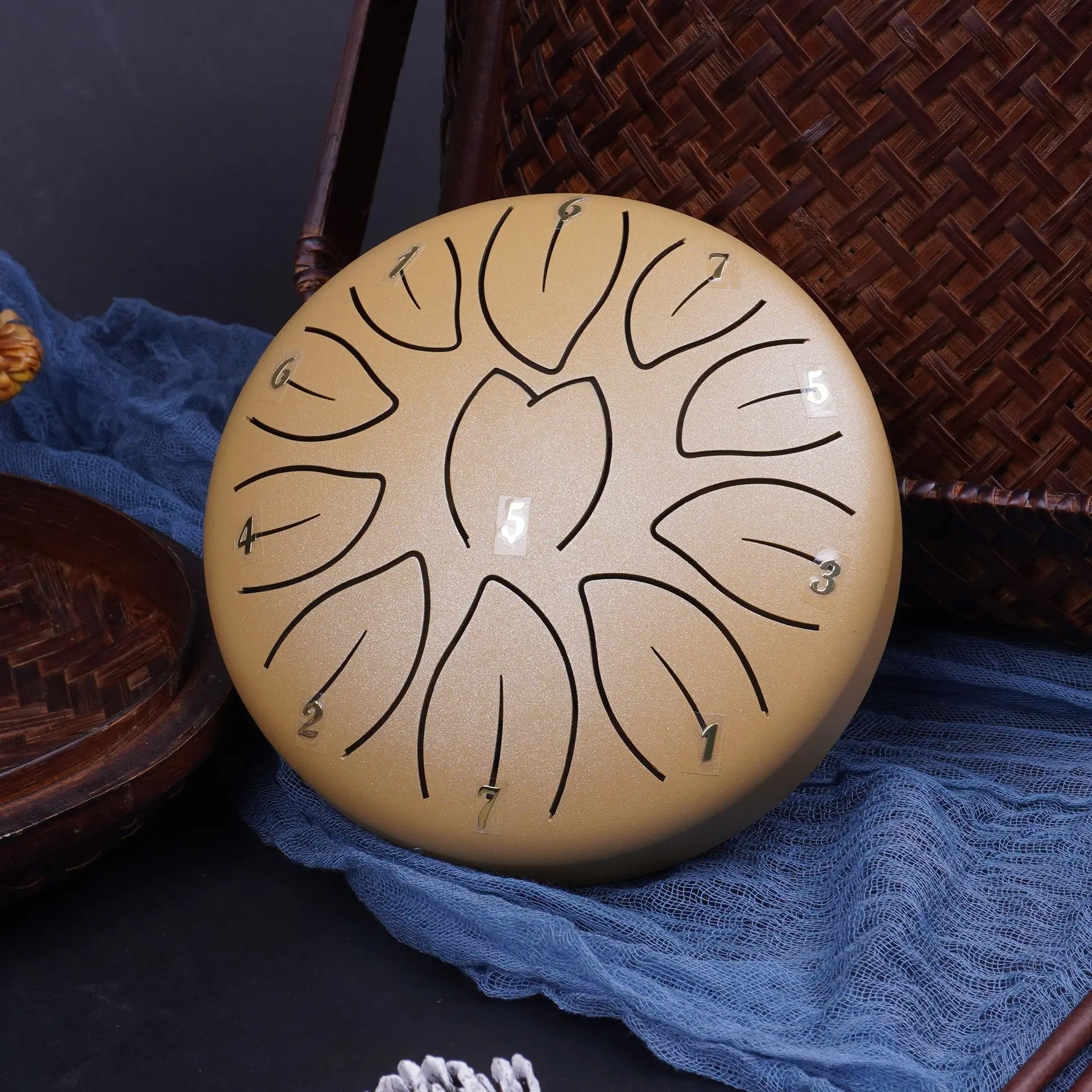 Ethereal Drum Instrument 6 Inch 11 Tone Leaf Steel Tongue Drum Percussion Instrument Children's Puzzle Instrument