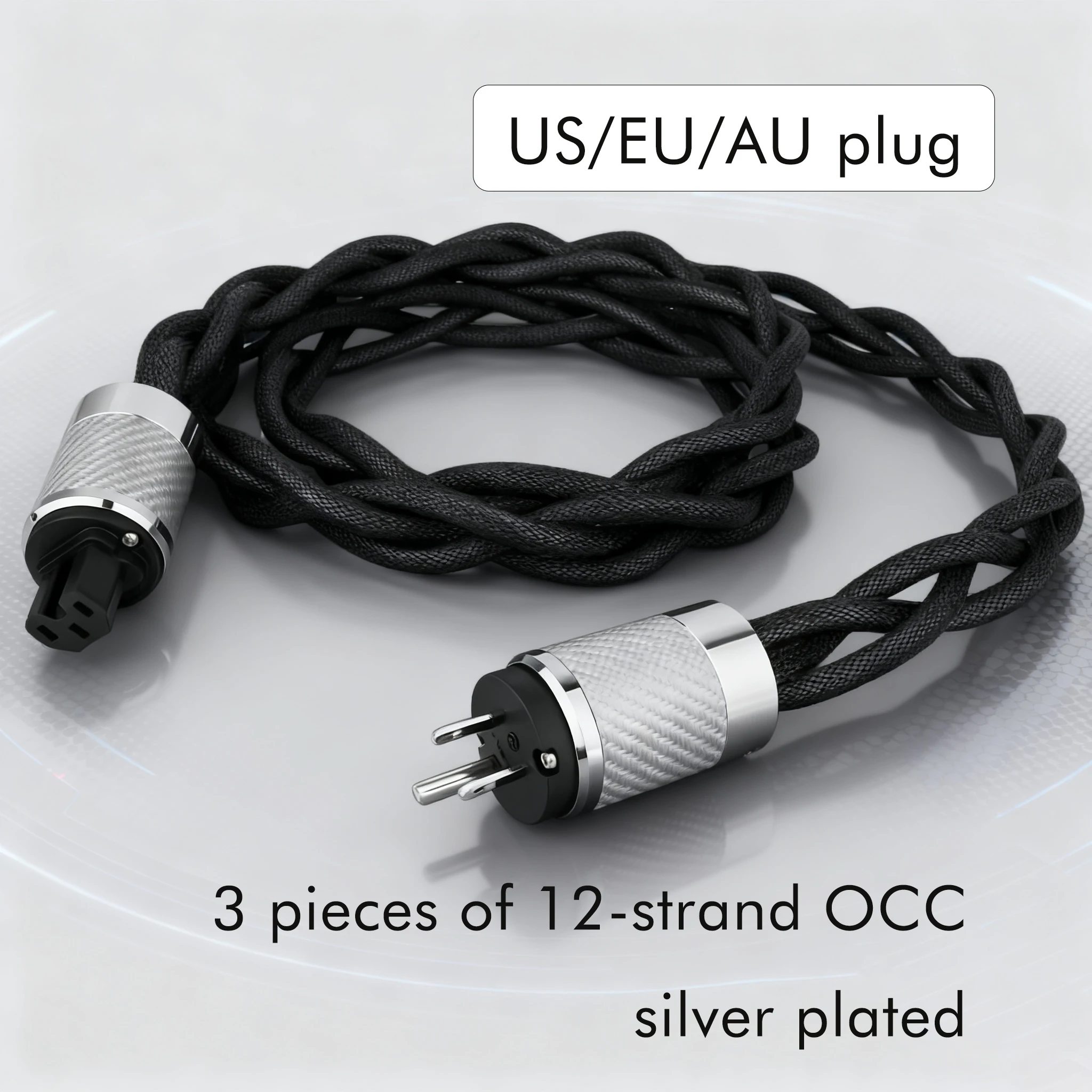 

Preffair Hi Fi OCC Кабель питания США/ЕС Аудиоусилитель ЦАП Фильтр Углеродный родиевый штекер 5N OCC Однокристаллический переменный ток Аудиофильский