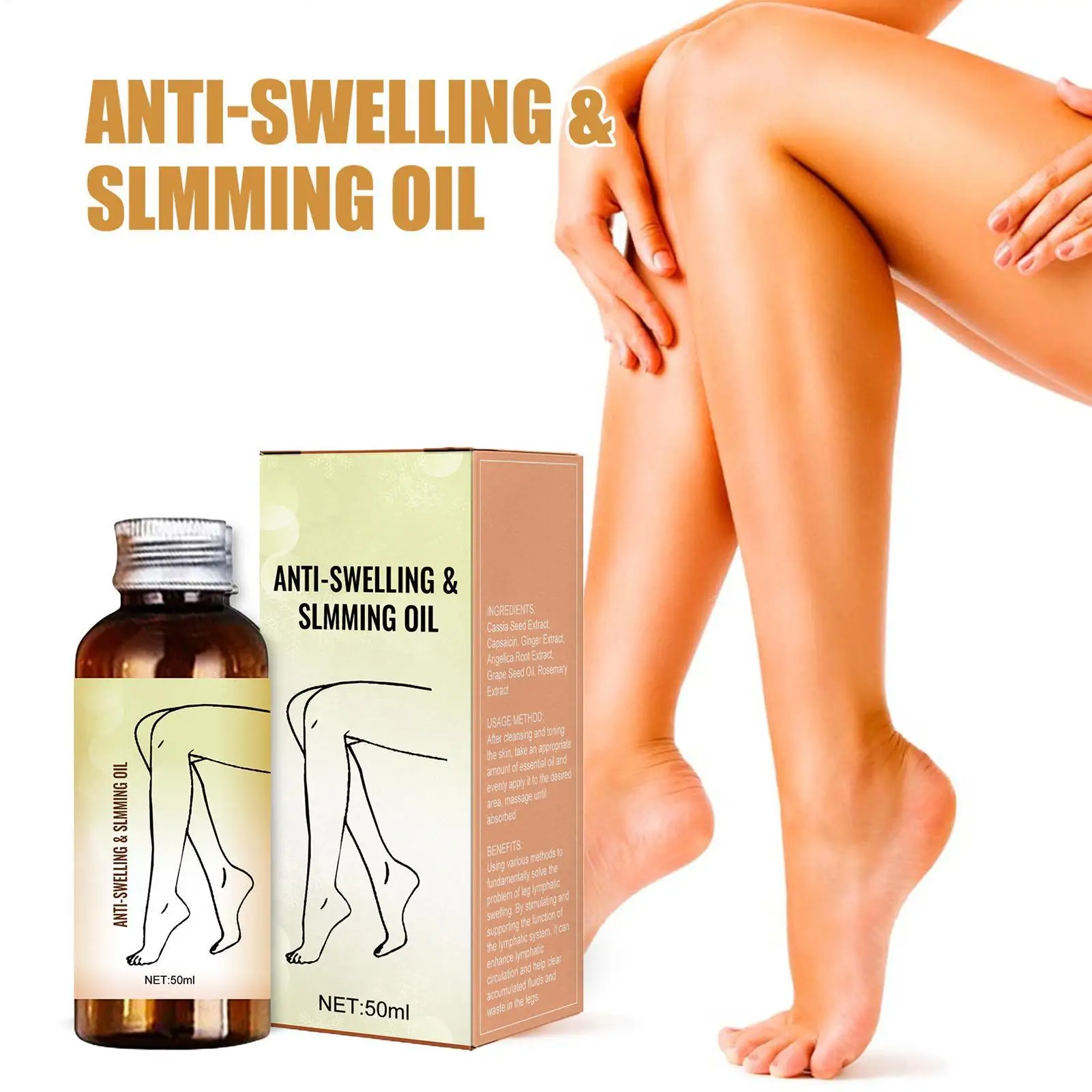 Unisex Body Firming Oil Natural Leg Massage Oil Health Care Supplies for Neck Relaxation Legs Knee Belly Thigh Abdomen Hands Arm