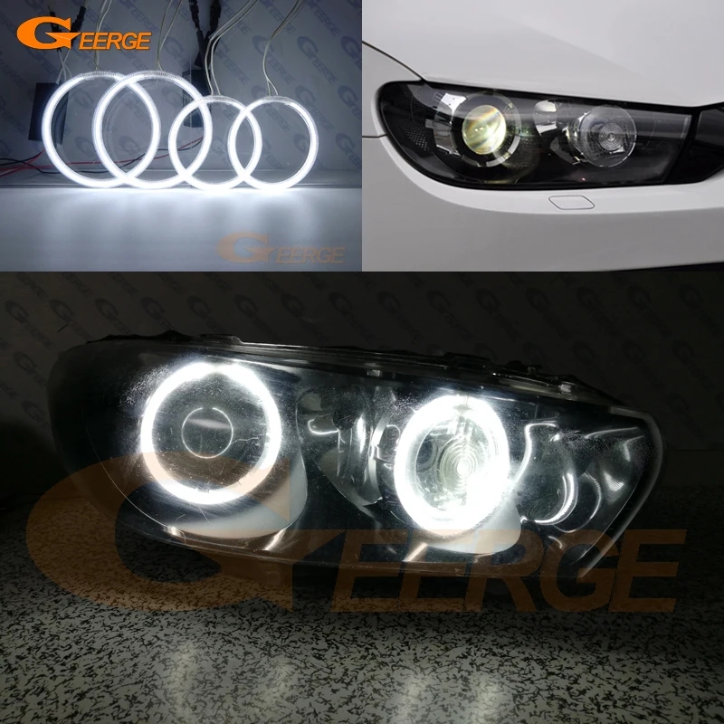 Excellent Ultra Bright CCFL Angel Eyes Halo Rings Kit Day Light For Volkswagen VW Scirocco III 2008-2013 Pre Facelift Headlight