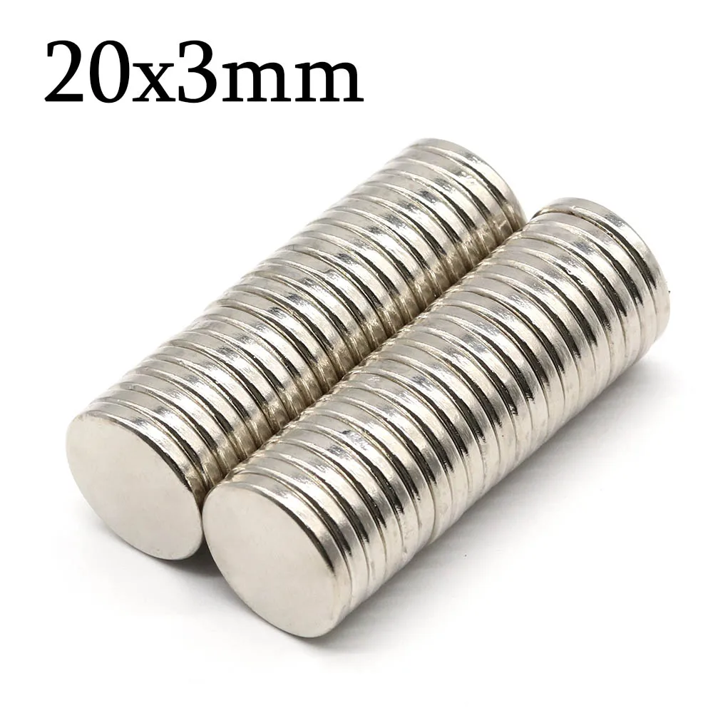 

20mmx3mm Super Strong Round Neodymium Magnet Powerful Magnets N35 small Permanent Magnetic NdfeB Refrigerator Magnet 20x3