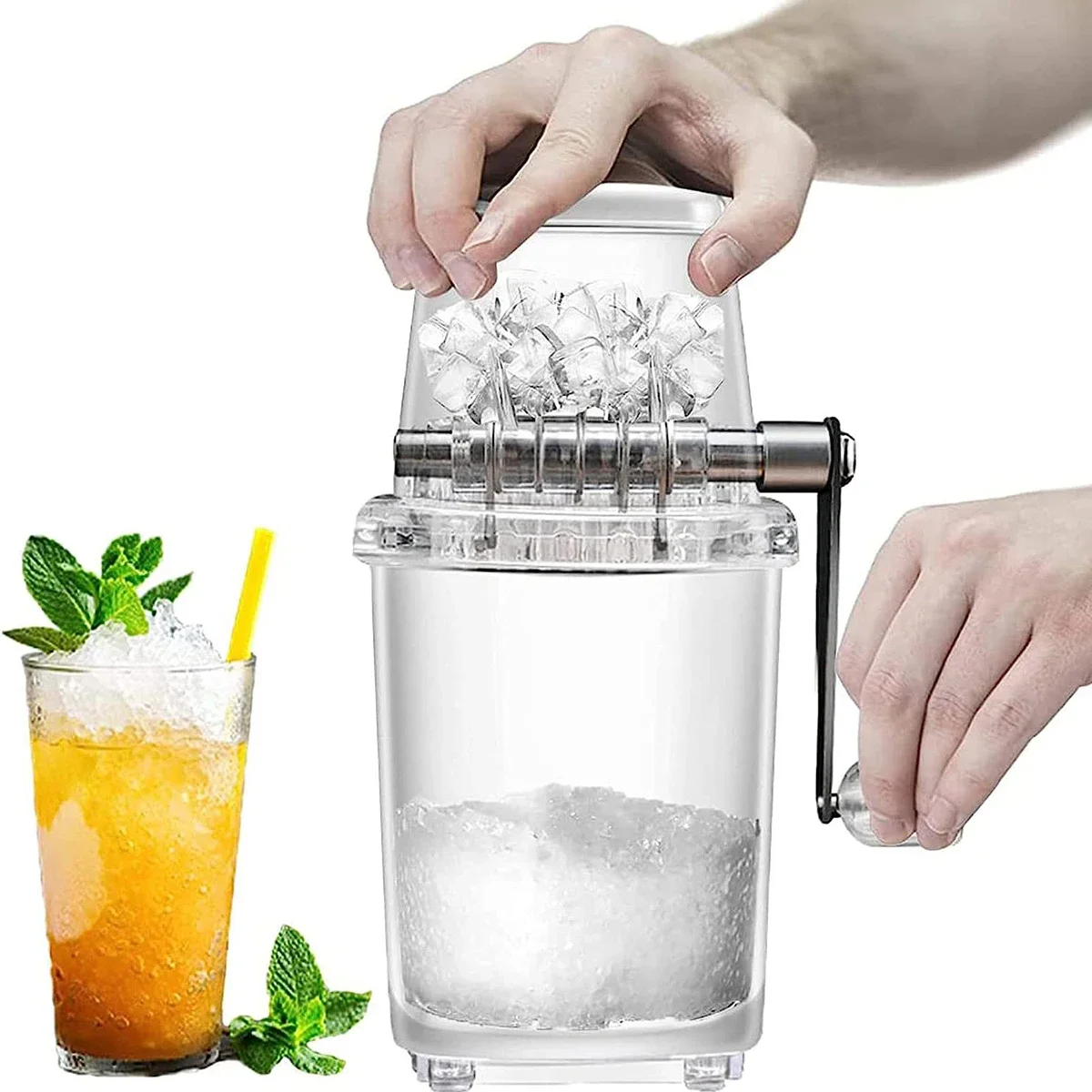 2025 New Manual Ice Crusher Portable Home Hand-cranked Ice Machine Kitchen Multi-functional Smoothie Machine Beverage Tool