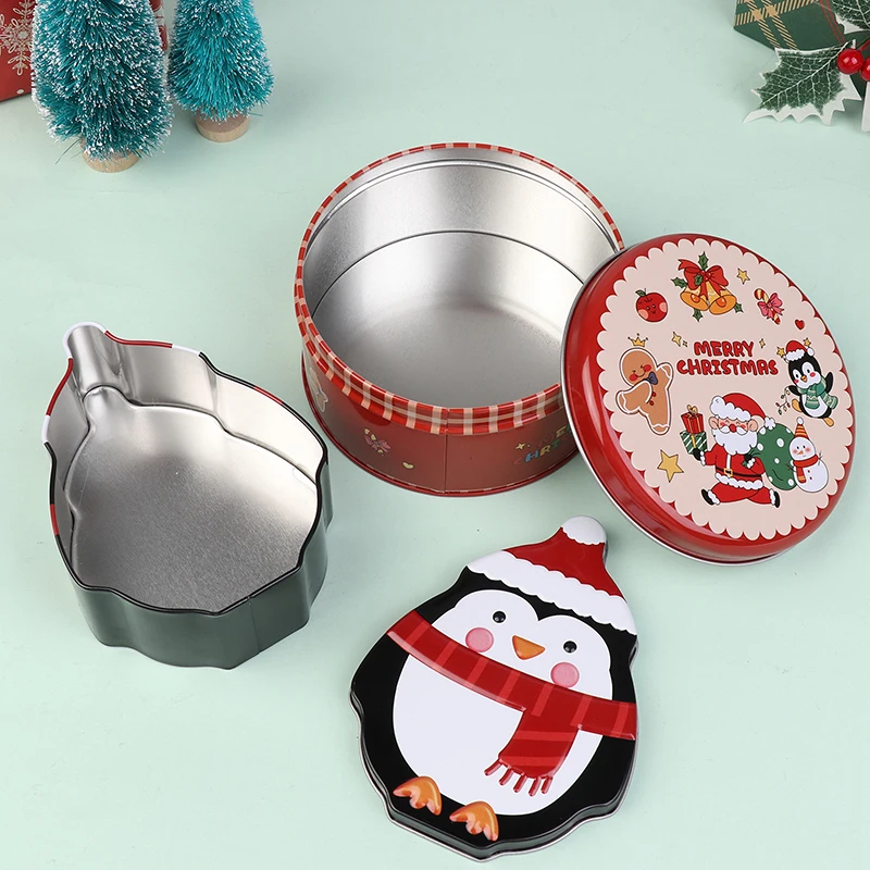Frascos de folha de flandres de natal café chá tempero doces presentes caso de armazenamento de jóias recipiente de fabricação de velas caixa vazia decorações