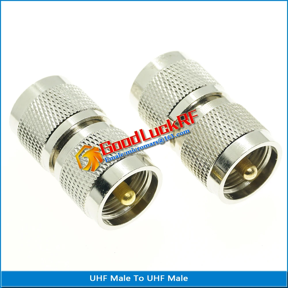 

1X Pcs UHF Dual Male PL259 SO239 Connector Socket UHF Male To UHF Male Plug Nickel Plated Brass Straight RF Coaxial Adapters