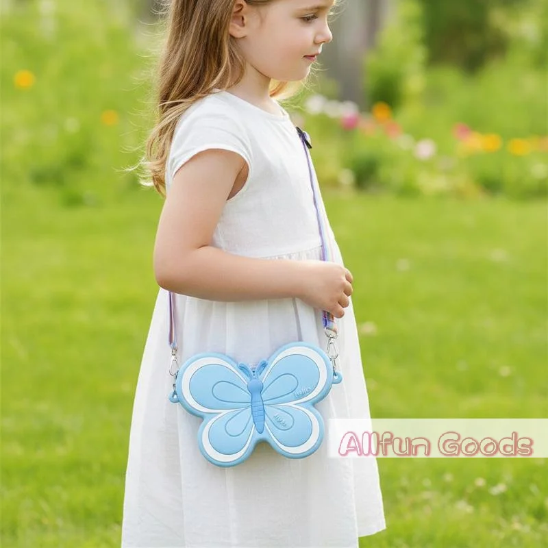 [TG835]Cute Donut Shaped Silicone Crossbody Bag Adjustable Strap For Kids Holding Coins Keys Daily Use
