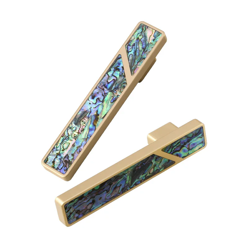 Solid Brass + Natural Shell Furniture Handles and Knobs White Wardrobe Pulls Light Luxury Cabinet Hardware Kitchen Accessories