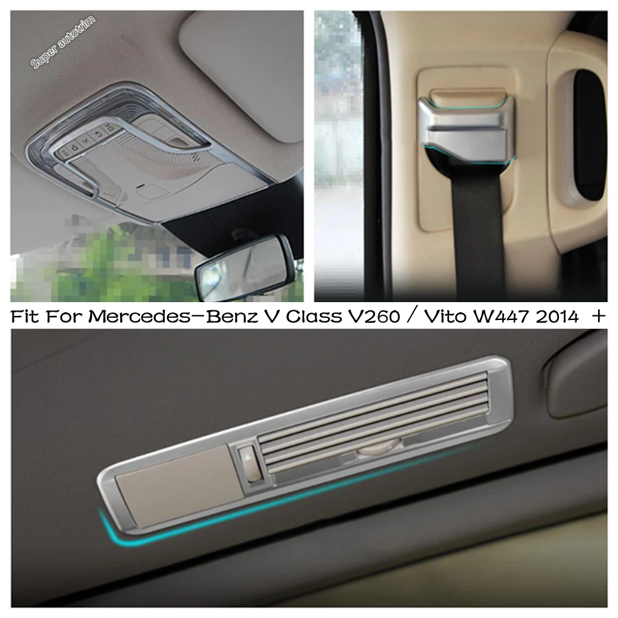 

ABS Safety Belt Buckle / Roof Air AC Outlet / Read Light Lamp Cover Trim For Mercedes-Benz V Class V260 / Vito W447 2014 - 2021