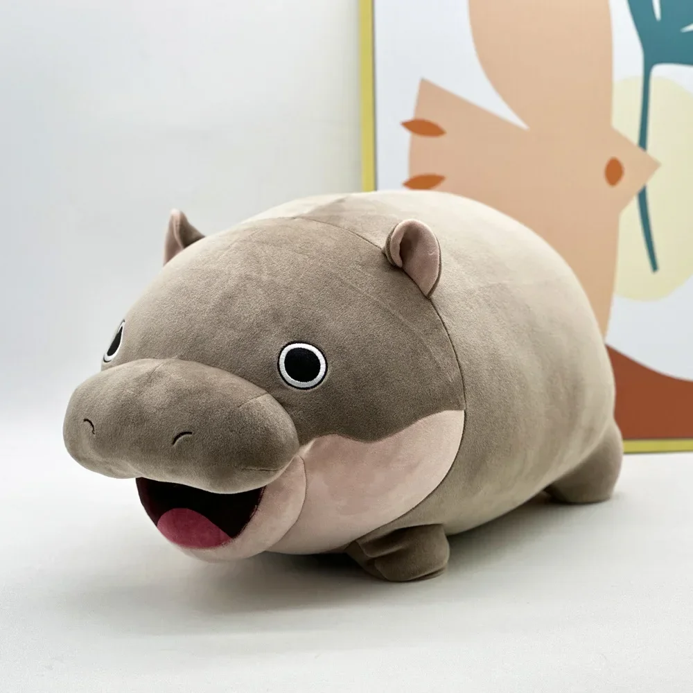 24cm Moo Deng juguetes de peluche lindo hipopótamo almohada suave relleno dibujos animados decoración del hogar muñecas para chico cumpleaños regalo de Navidad