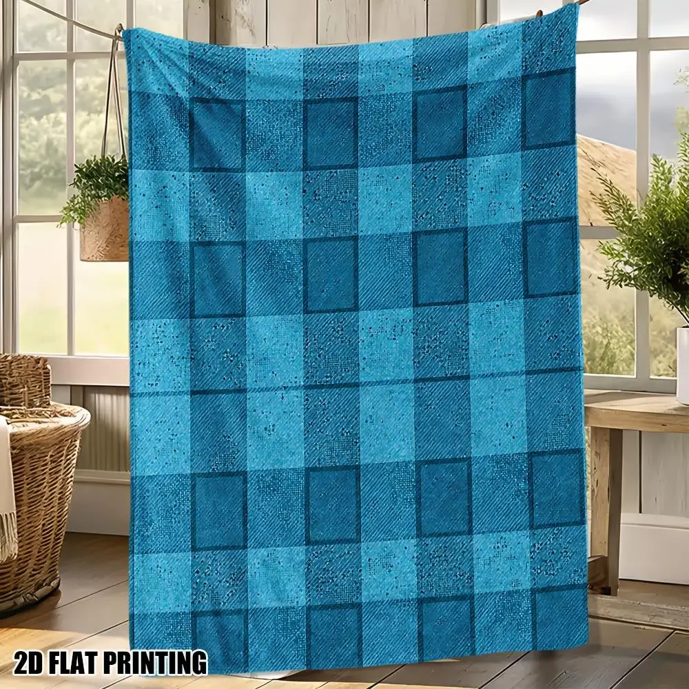 1pc Ultra-Soft Flannel Bedspread & Couch Cover - Heavyweight  Luxury Plush All-Season Bedspread - Deep Blue Turquoise/ Nav